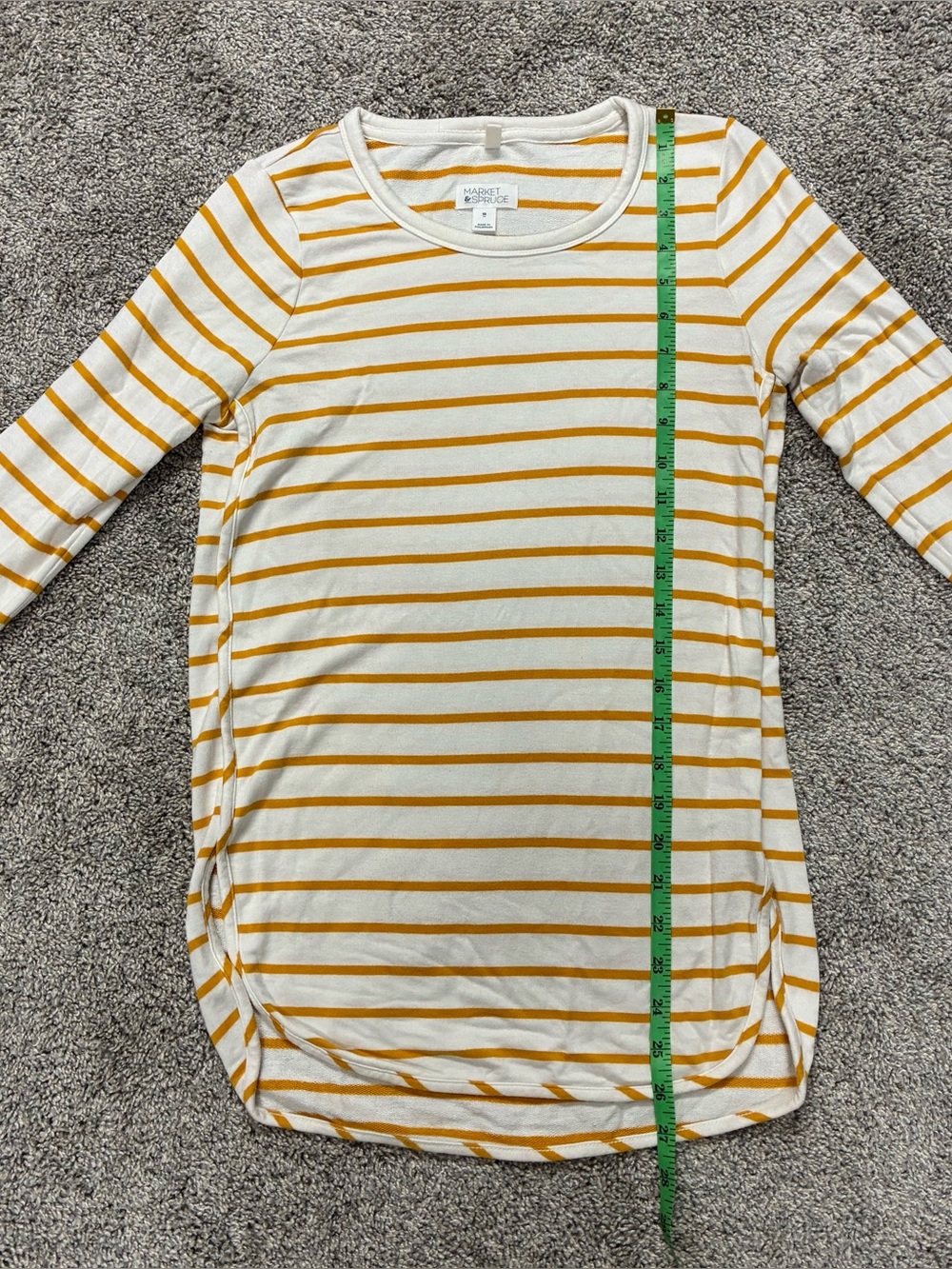 Market & Spruce Zansia Top Women’s XS Mustard Striped Long Sleeve Knit Yellow - Picture 5 of 10